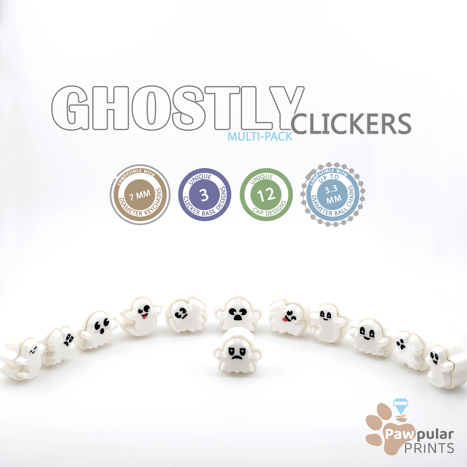 Ghostly Clickers Multi-Pack - Fidget Keychain [Private Use Only]
